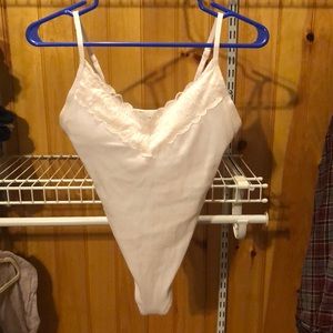 White lace body suit